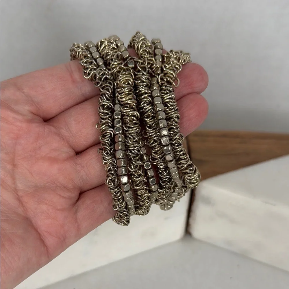 Vintage Estate Chunky Gold Beaded Bracelet Lot C48